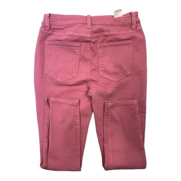 COSMIC BLUE LOVE Pink Flamingo Denim Jeans Stretch Skinny Split Cuffs Size 27P - Picture 3 of 14